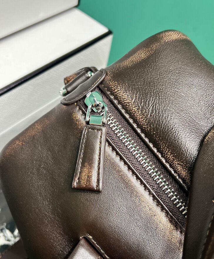 Prada Small Nappa Leather Duffle Bag 2VC046 Dark Coffee